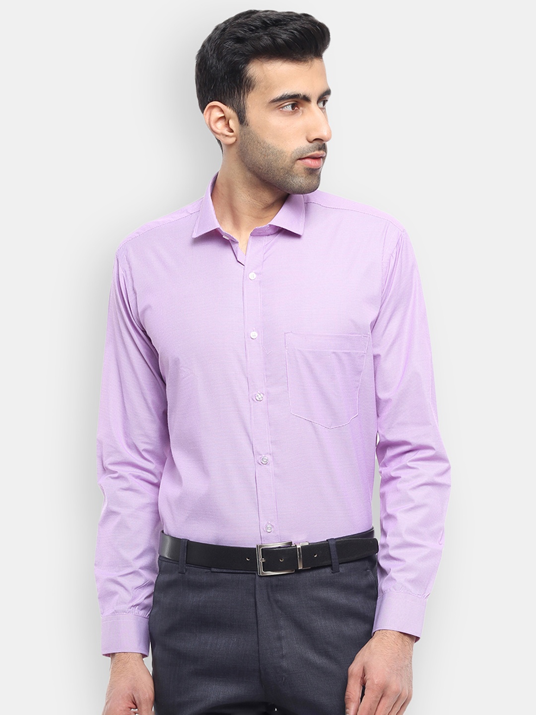 

V-Mart Men Purple Standard Micro Checks Formal Shirt