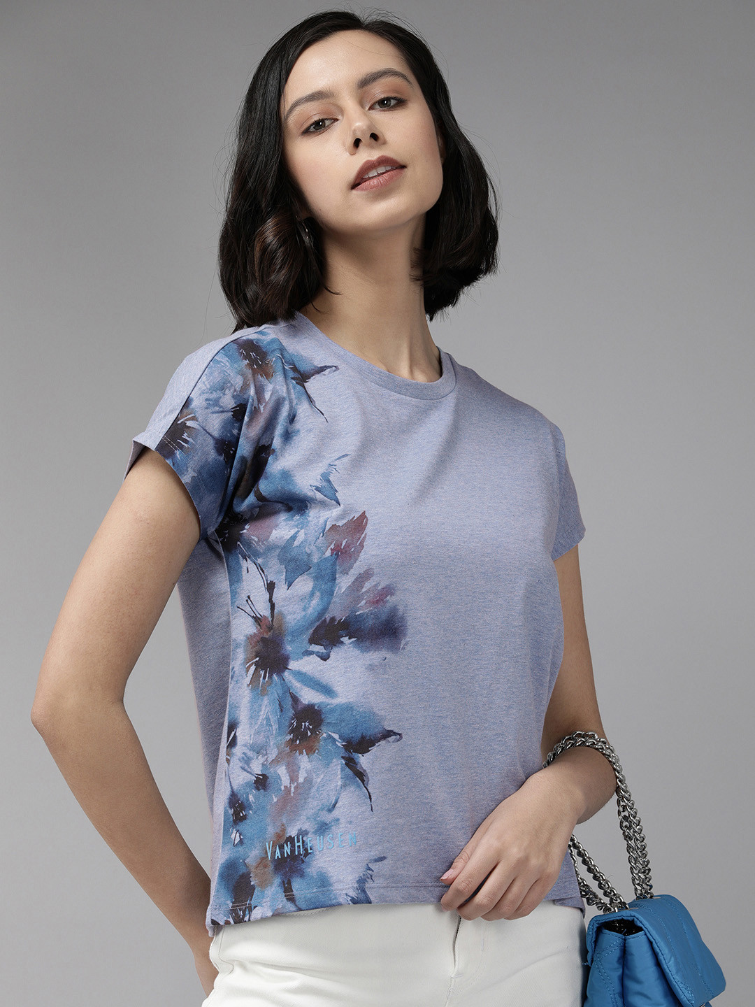 

Van Heusen Blue Floral Print Top