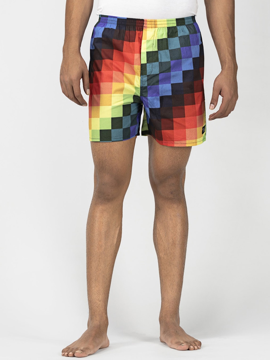 

wHAT'S DOwn Men Multicoloured Printed Pure Cotton Boxer, Multi