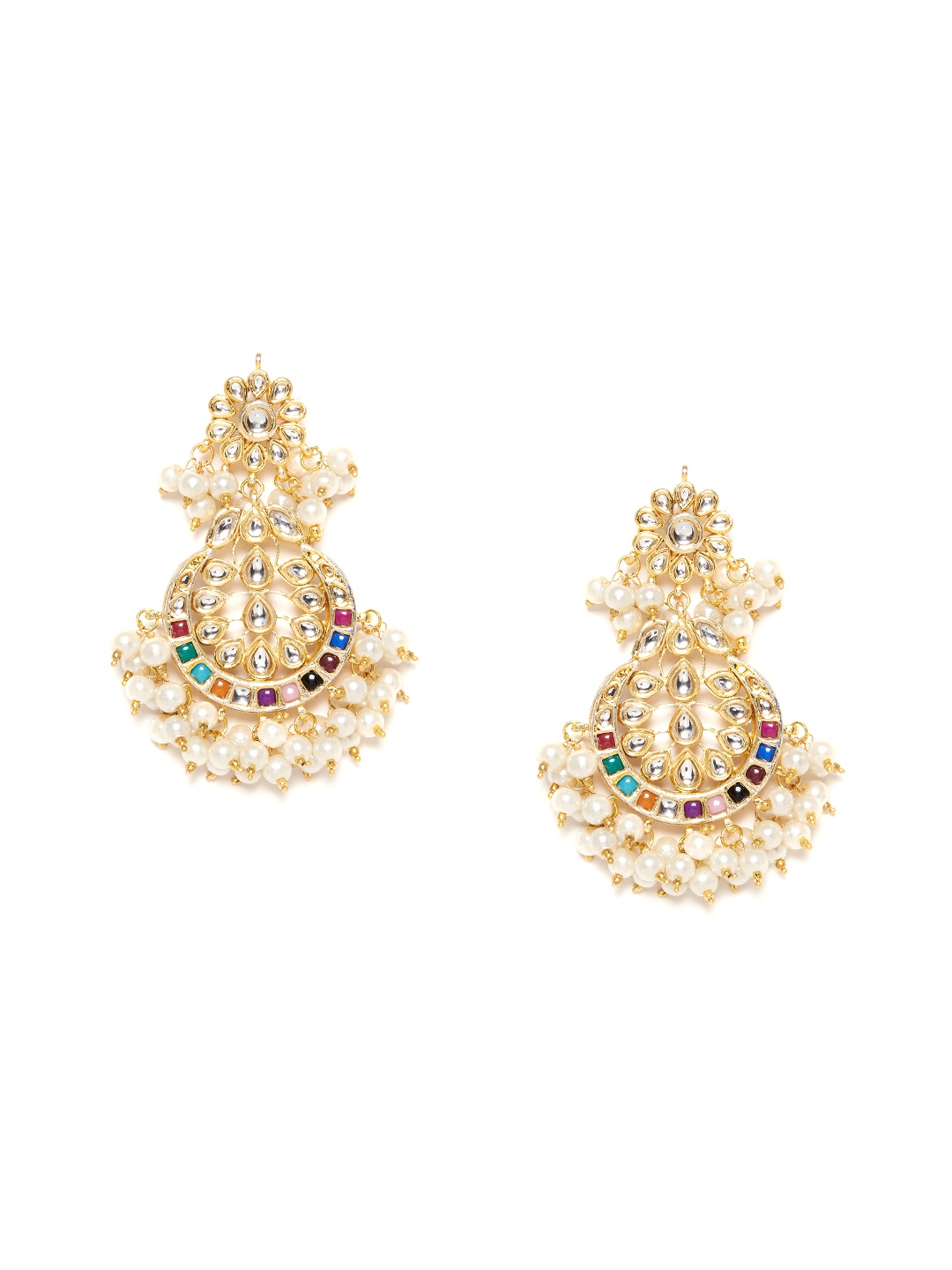 

Bamboo Tree Jewels Gold-Toned Embellished Chandbalis