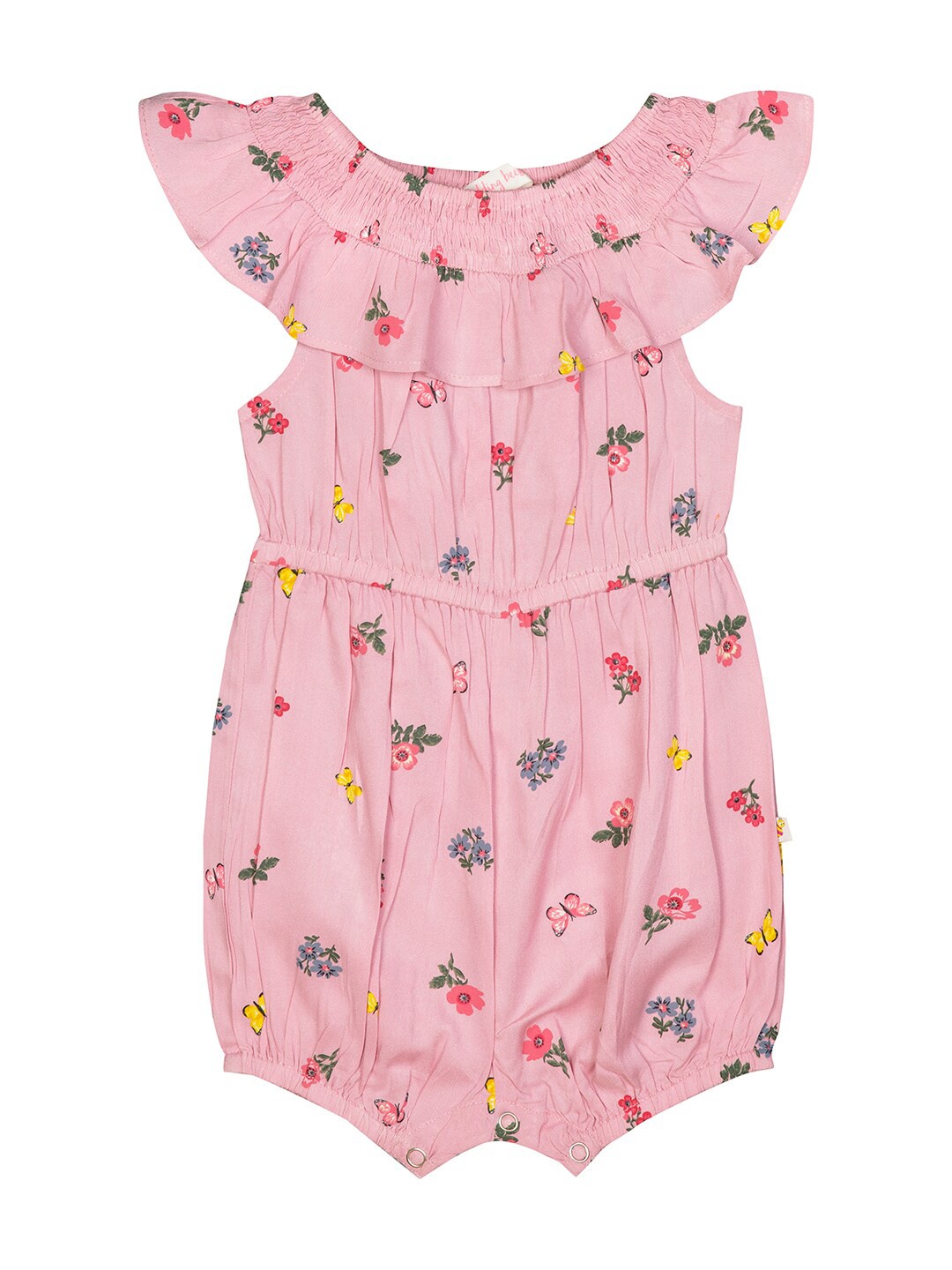 

Budding Bees Girls Pink Printed Basic Jumpsuit