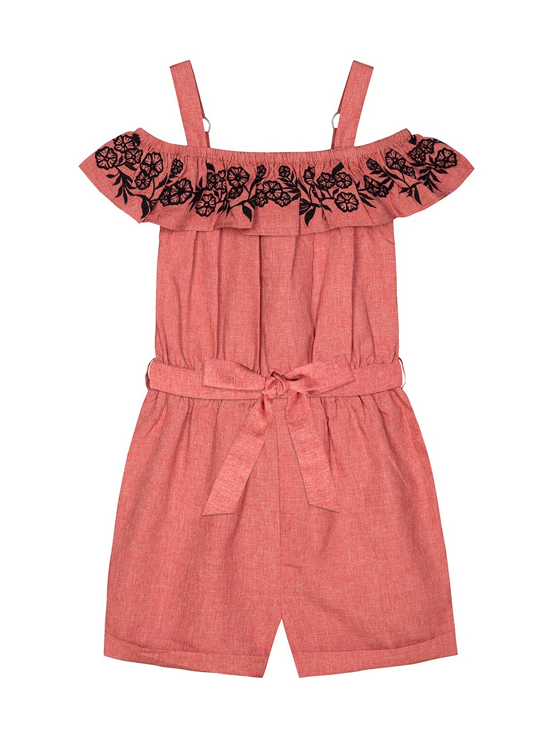 

Budding Bees Girls Red Basic Jumpsuit