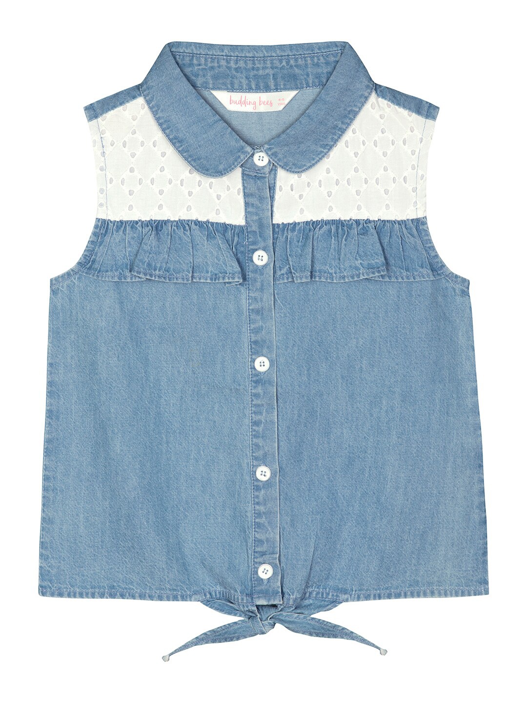 

Budding Bees Blue Denim Shirt Style Top