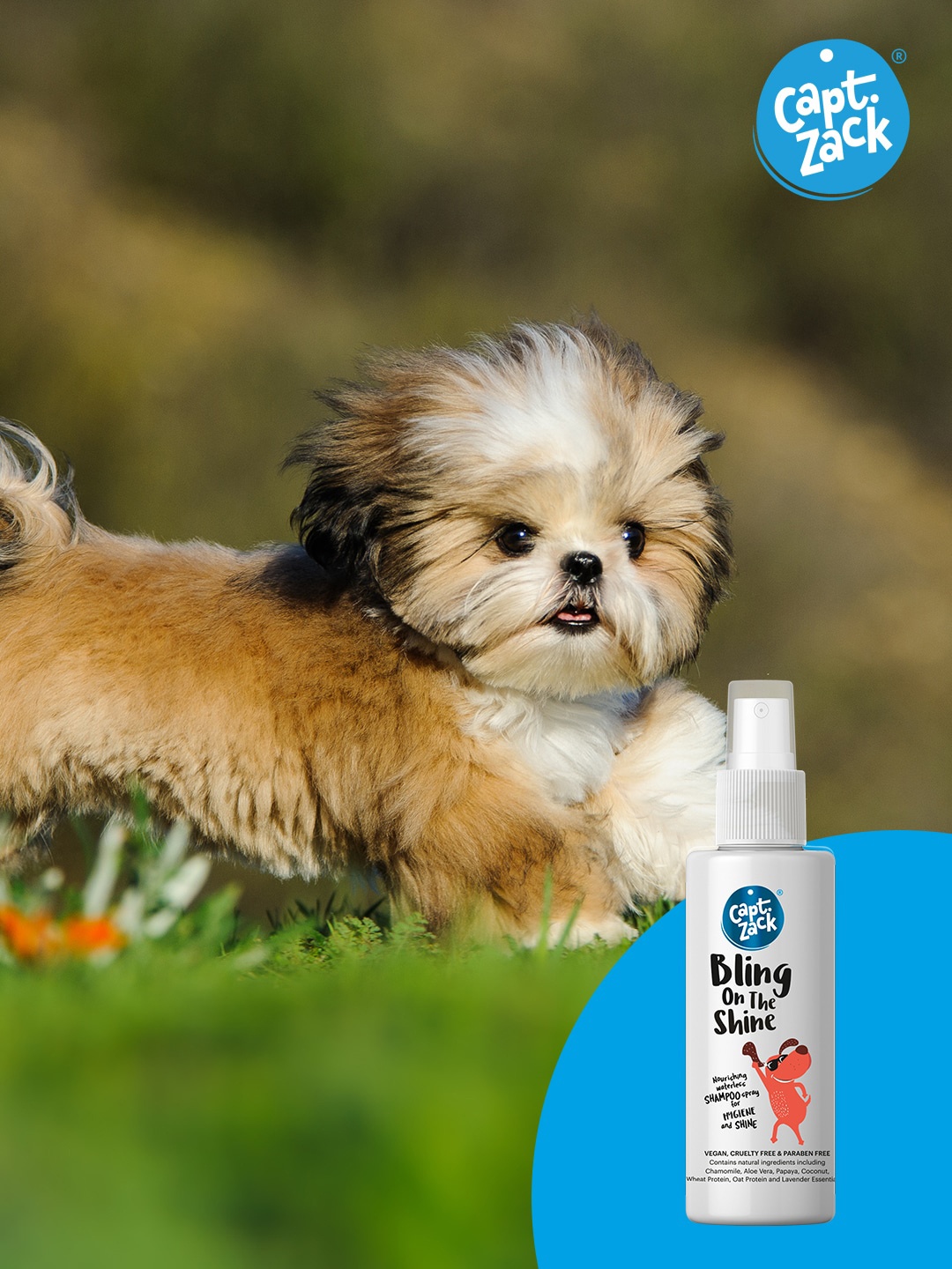 

Captain Zack Bling on The Shine Waterless Shampoo Spray for Dogs, 50 ml, White
