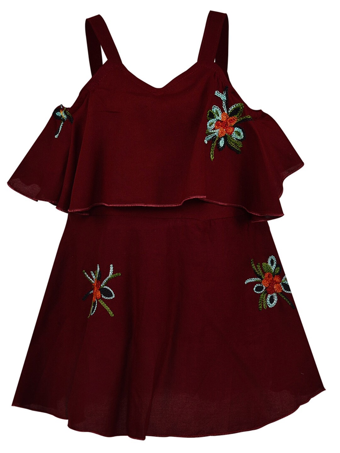 

Wish Karo Maroon Embroidered Dress