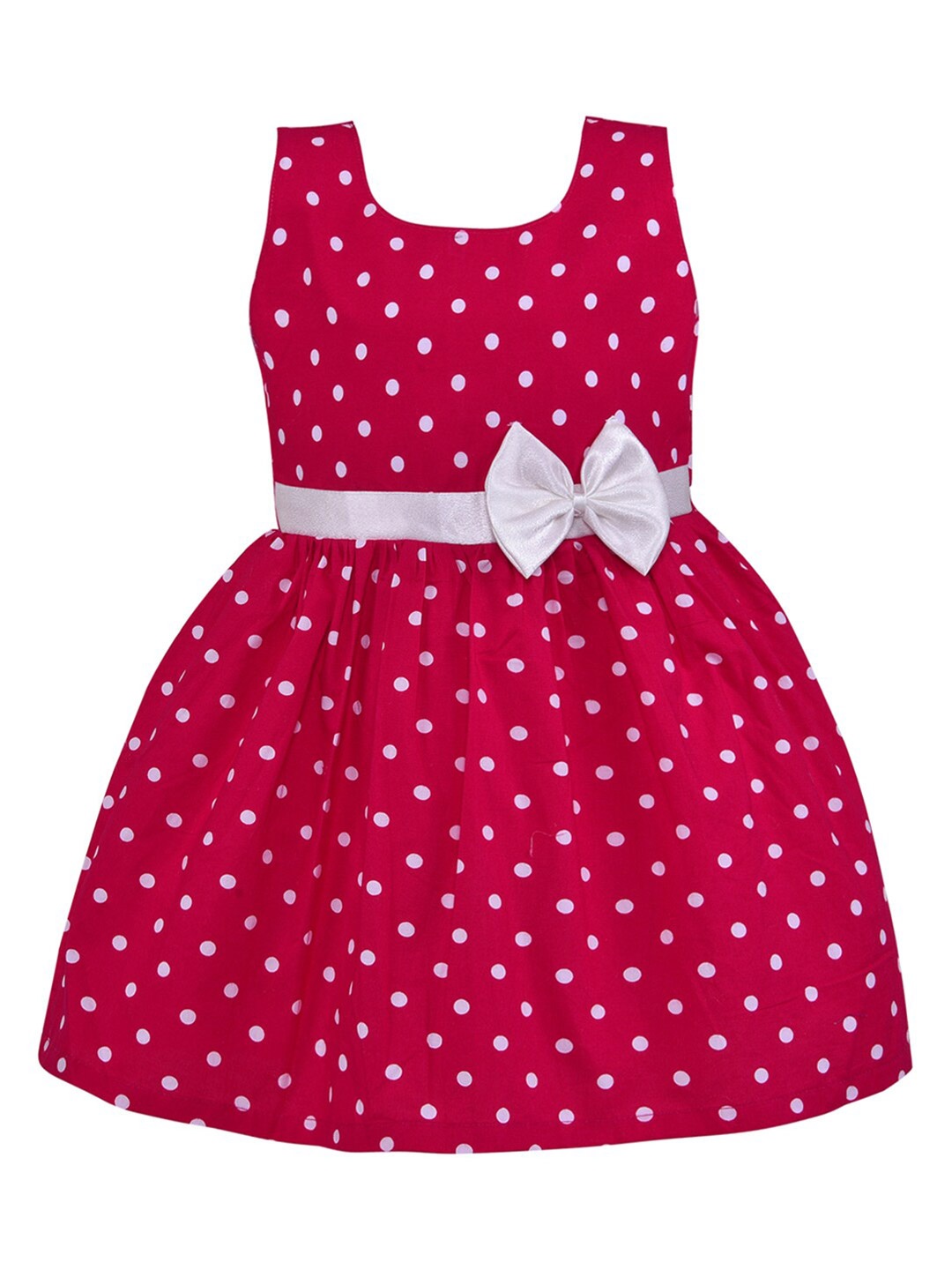 

Wish Karo Fuchsia & White Polka Dots Printed Dress