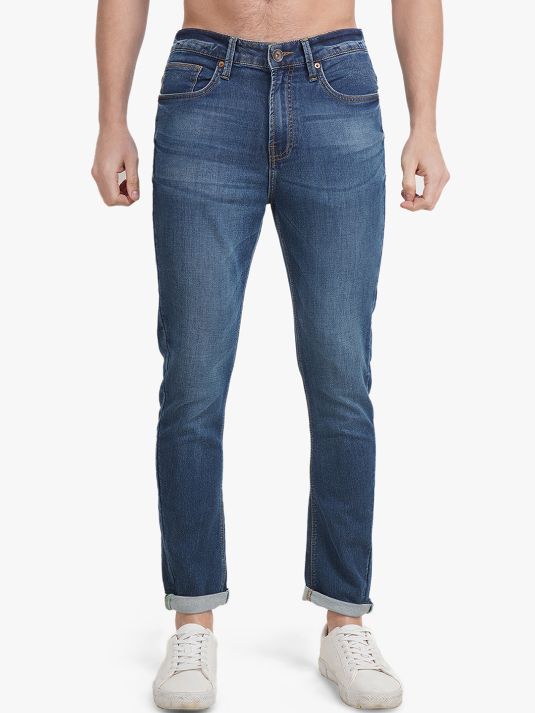 

United Colors of Benetton Men Blue Light Fade Jeans