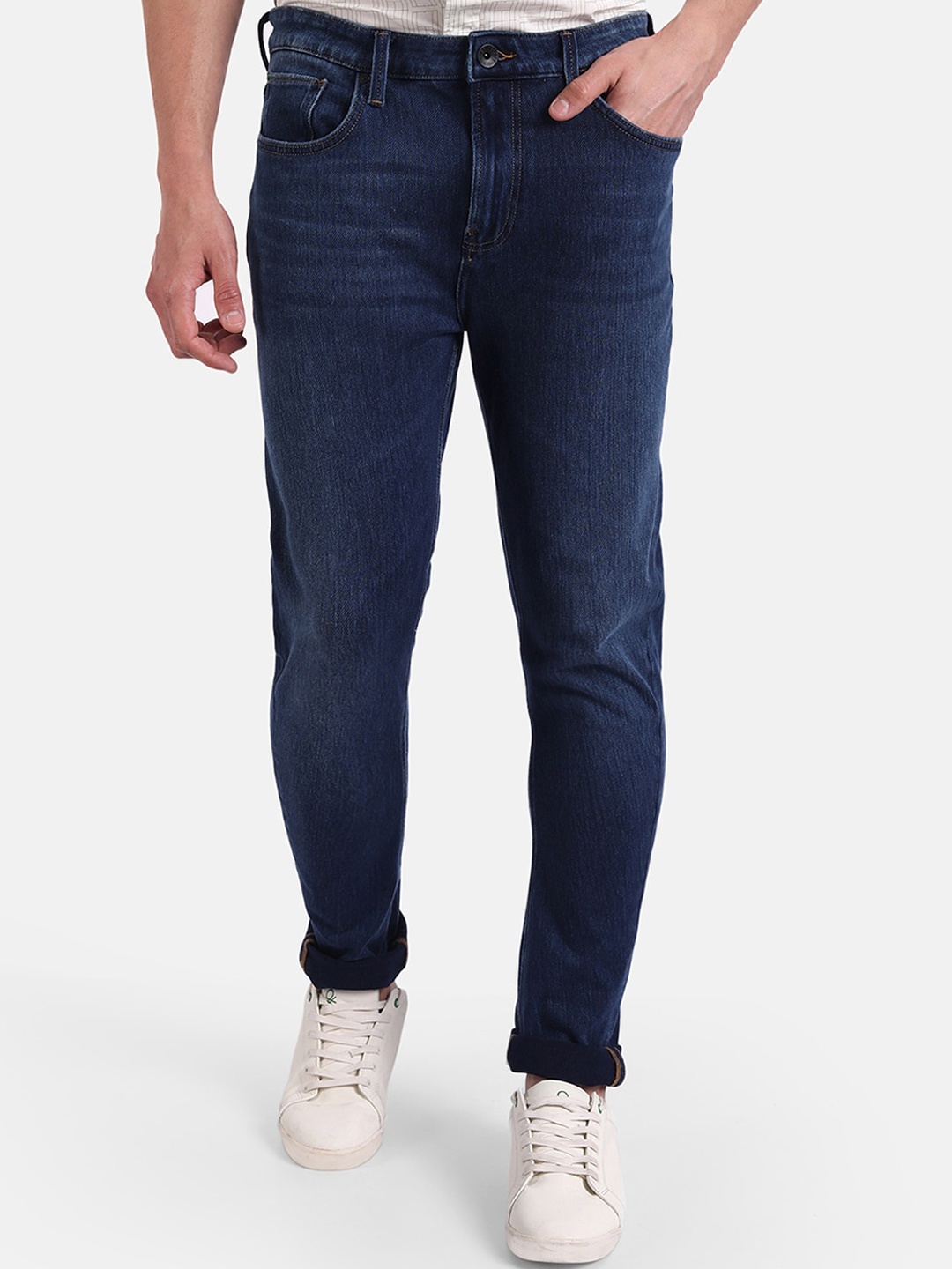 

United Colors of Benetton Men Blue Light Fade Jeans