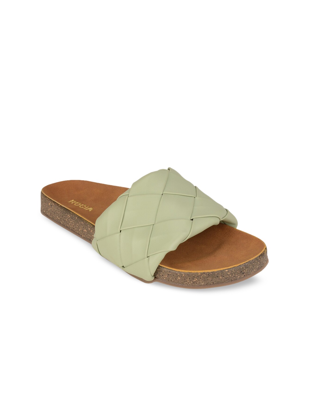 

Rocia Women Mint Green Basket Woven Design Flats