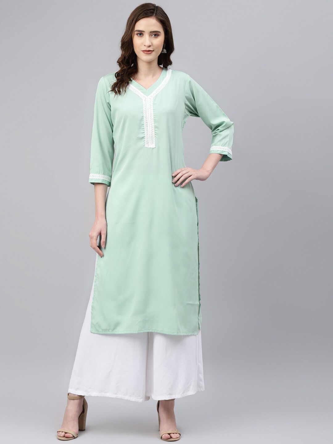 

Somras Women Green Straight Kurta