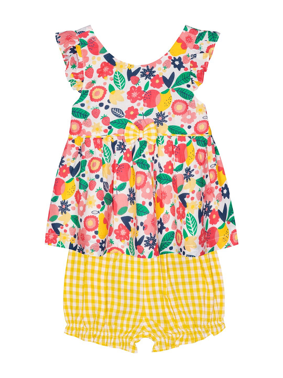 

Budding Bees Girls Multicoloured & Yellow Printed Top with Shorts, Multi