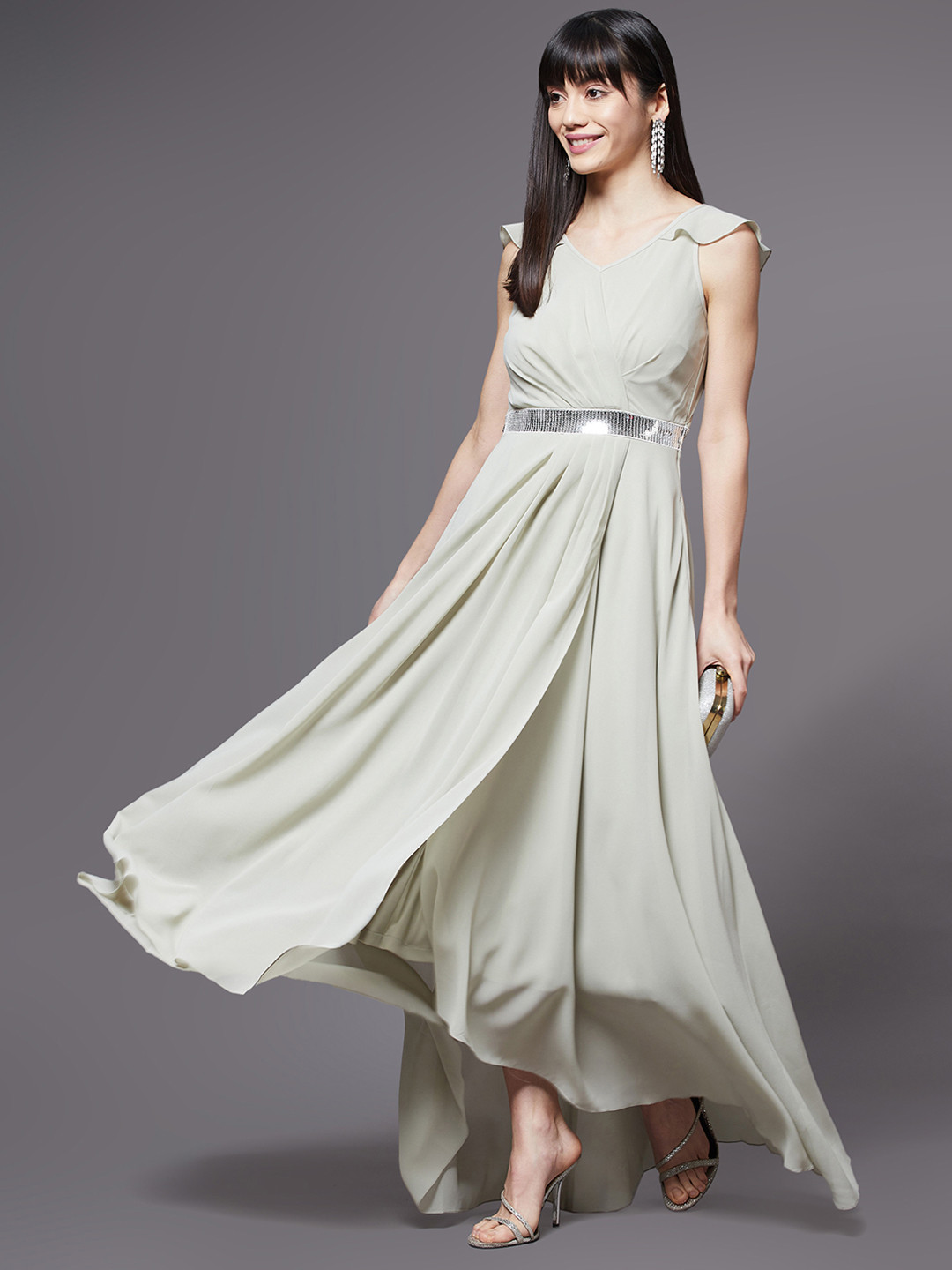

Miss Chase Green Georgette Maxi Dress