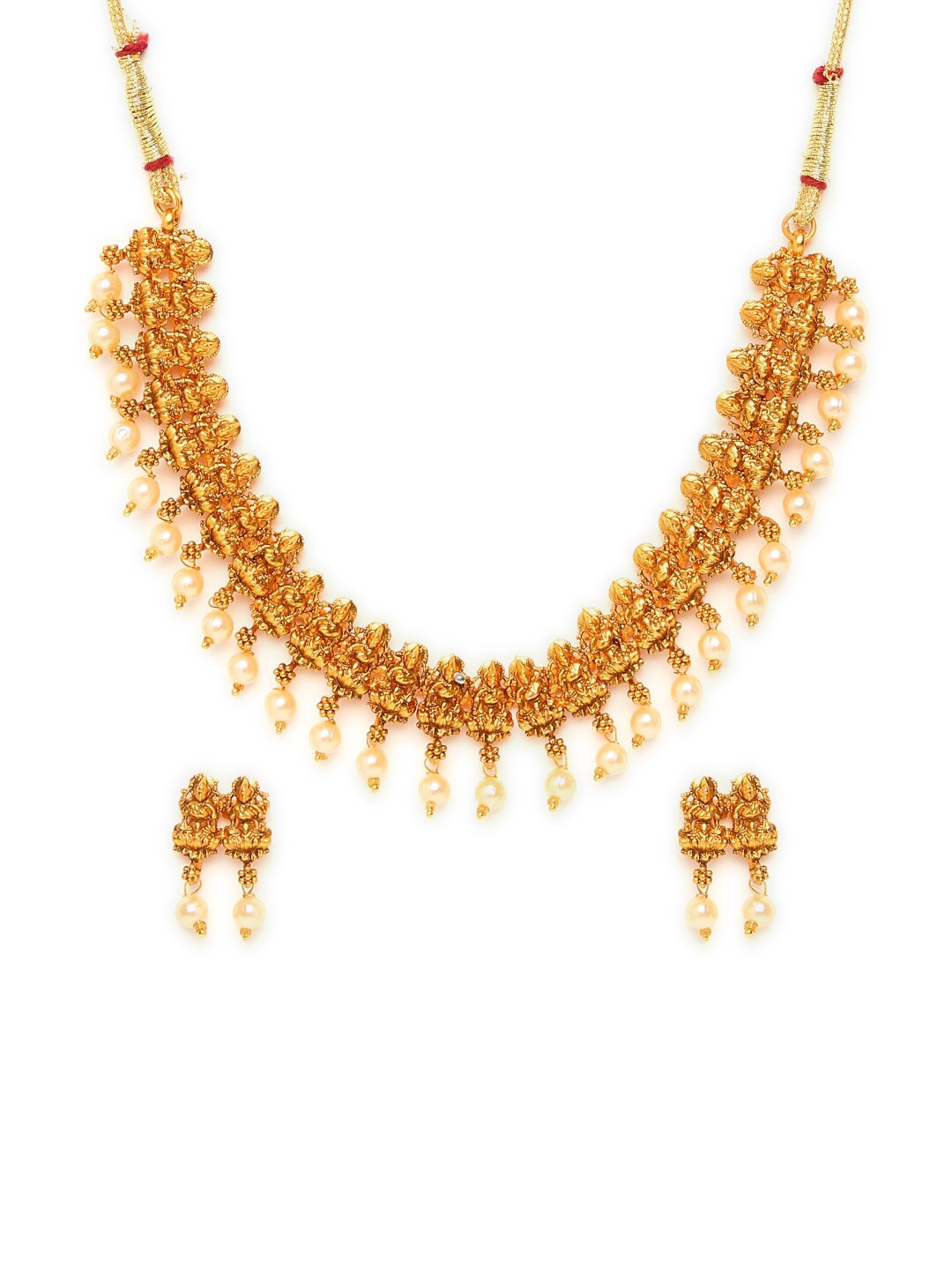 

GRIIHAM Gold-Plated Pearls-Studded Jewellery Set