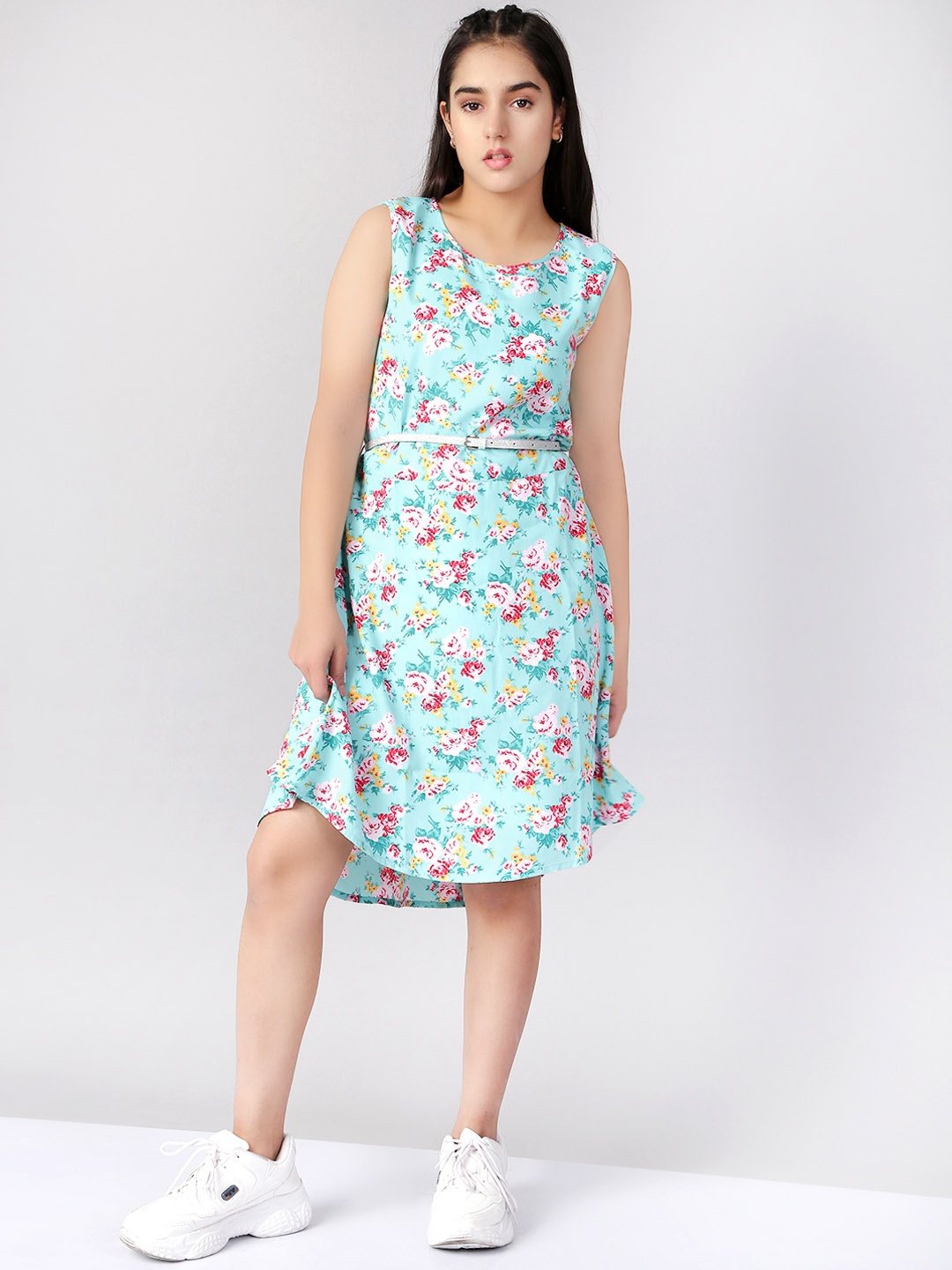 

Naughty Ninos Girls Green Floral Fit & Flare Dress