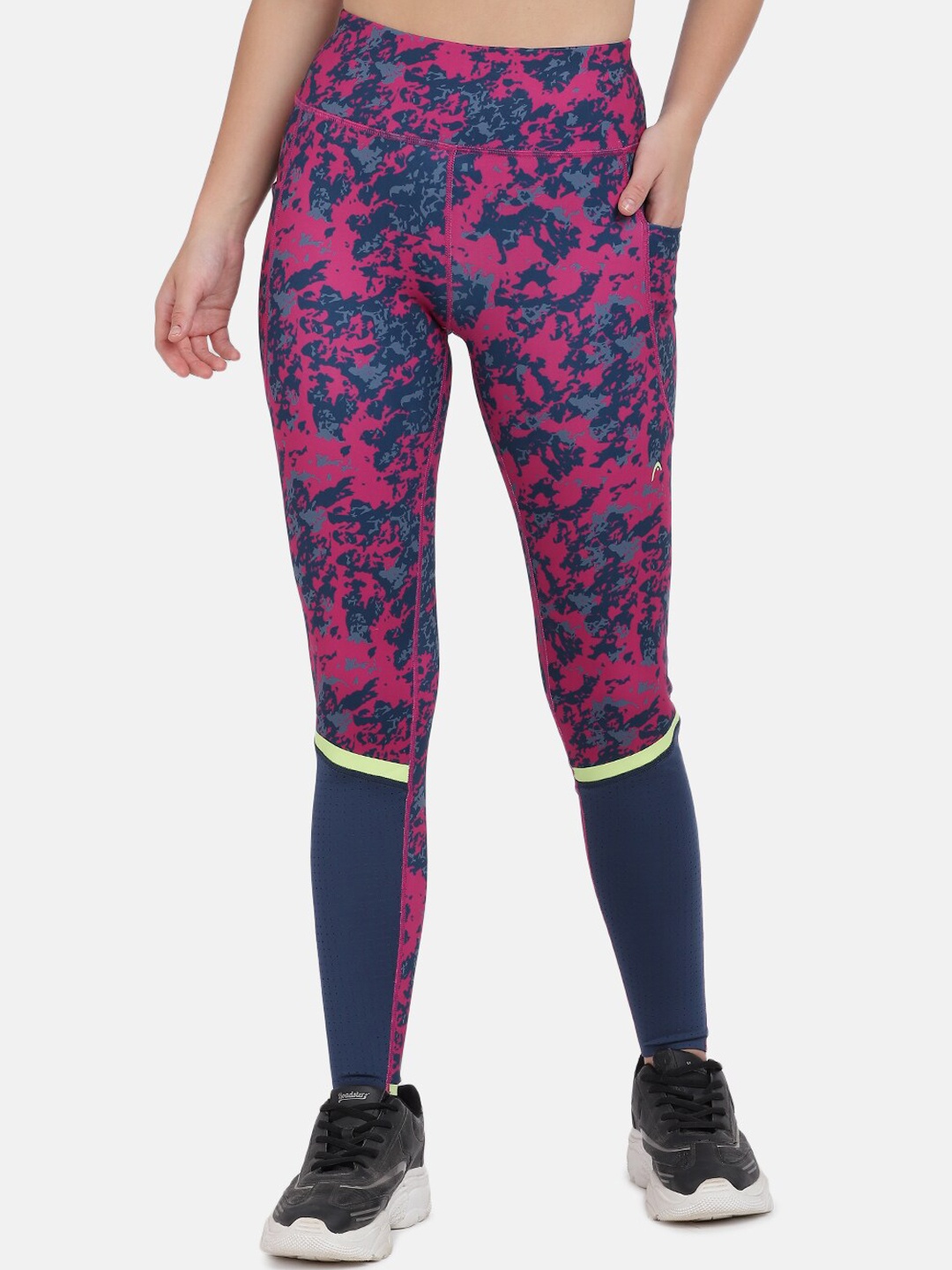 

Head Women Magenta & Blue Printed Ankle-Length Tights