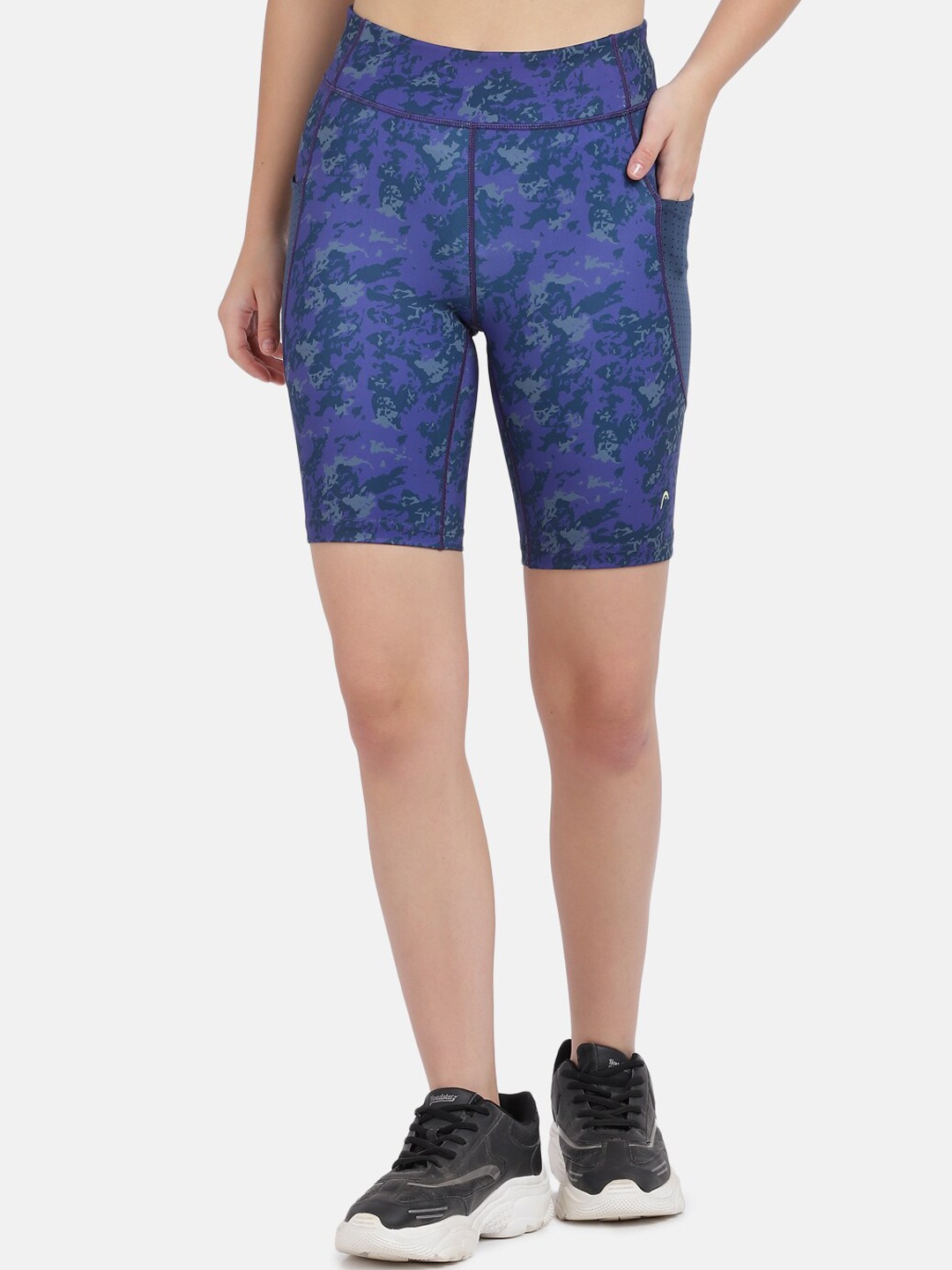 

Head Women Navy Blue Printed Short Training Tights