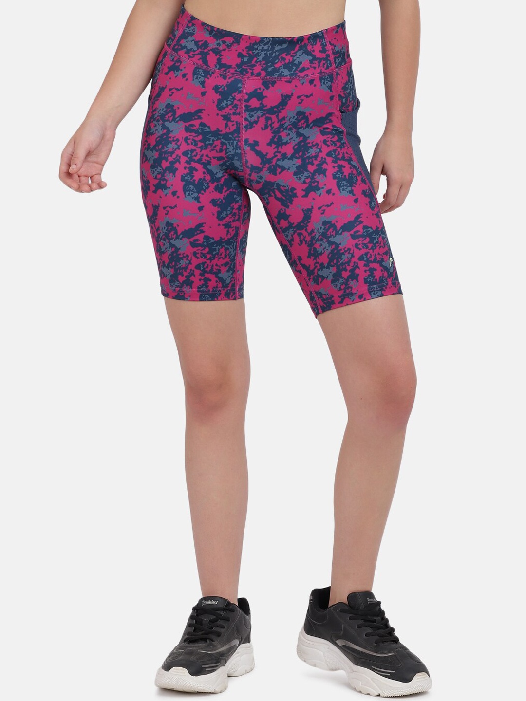 

Head Women Fuchsia Pink & Navy Blue Printed Tights