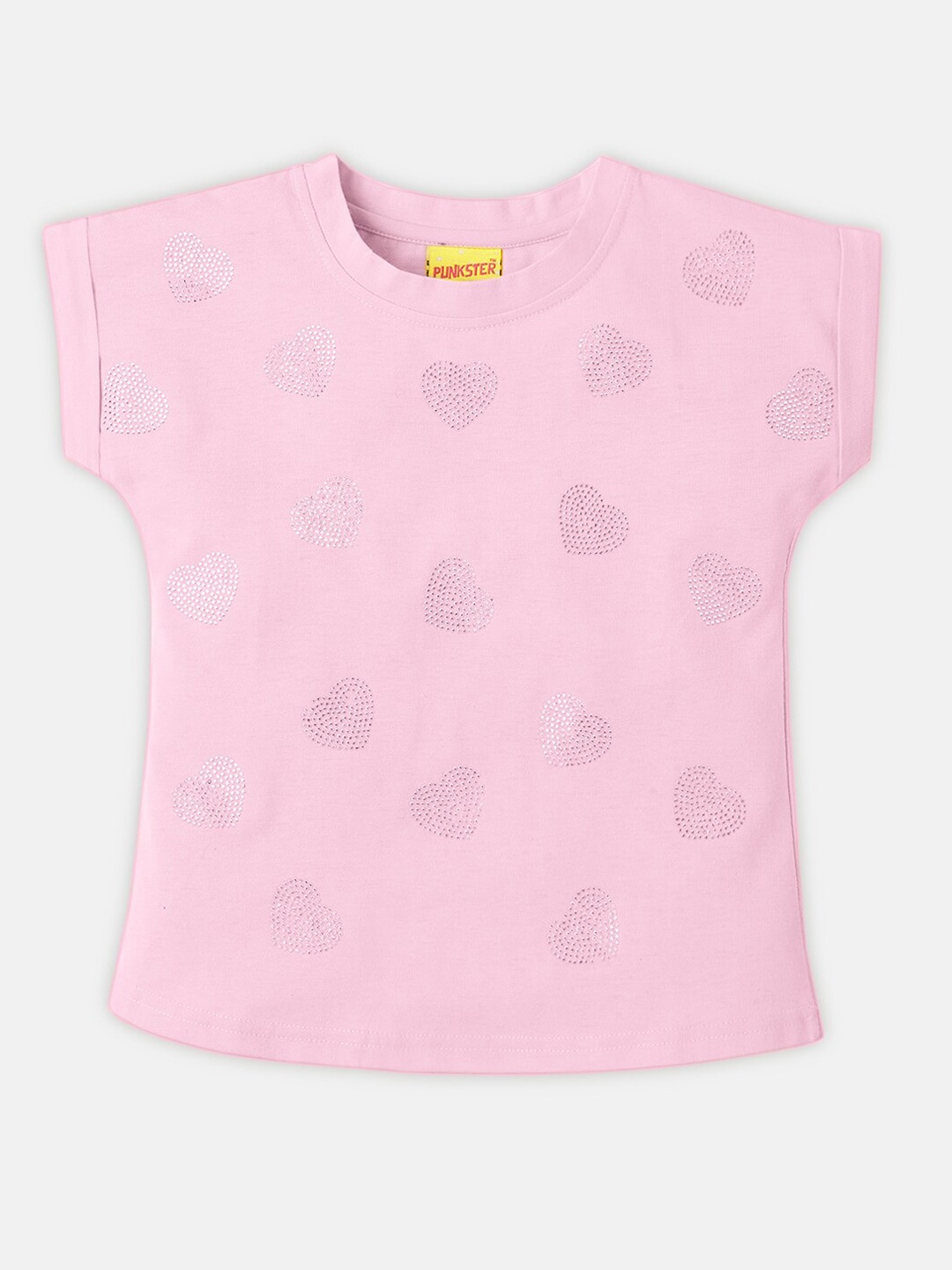 

Punkster Pink Printed Cotton Crop Top