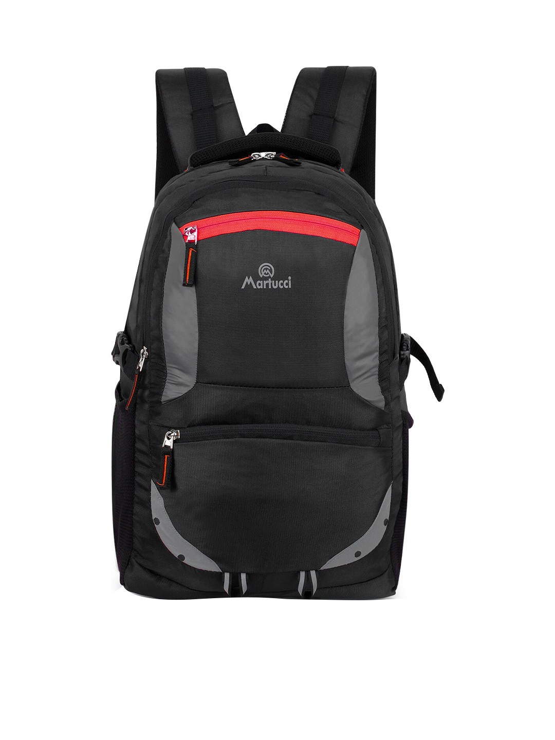 

Martucci Unisex Black & Red Backpack with Reflective Strip