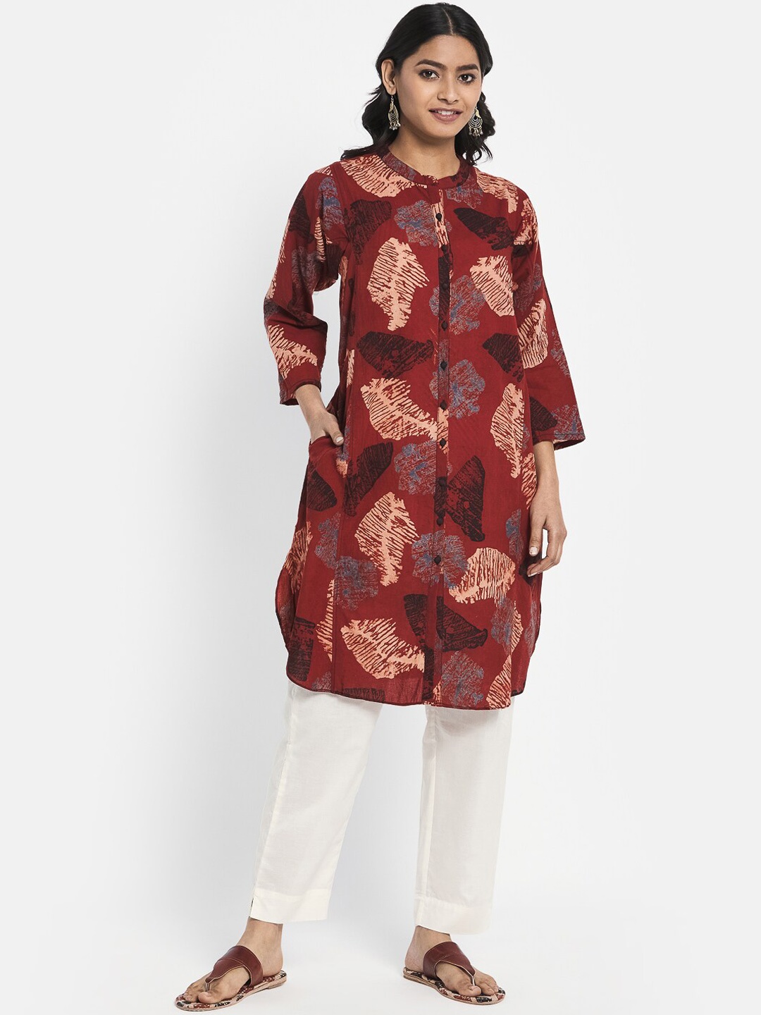 

Fabindia Women Red Printed Kurta