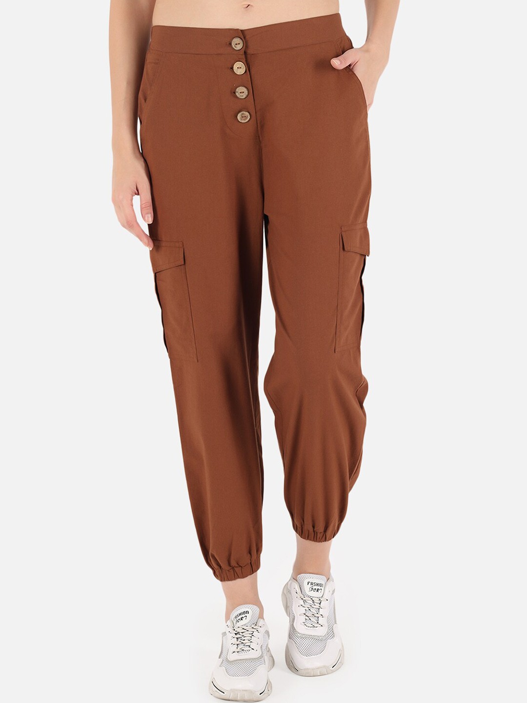 

Trend Arrest Women Brown Cotton Cargos Trouser