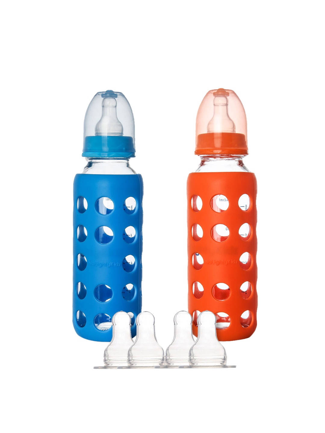 

NAUGHTY KIDZ Pack of 2 Baby Feeding Bottles With Warmer 240ml each, Orange
