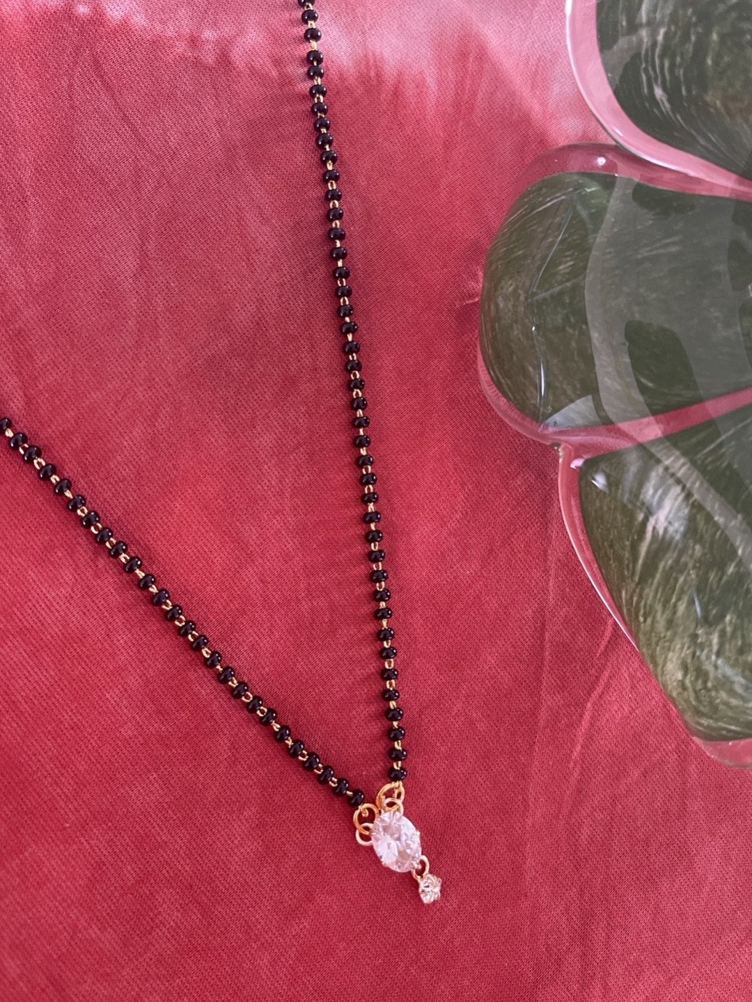 

Digital Dress Room Gold-Plated Black Beaded Mangalsutra