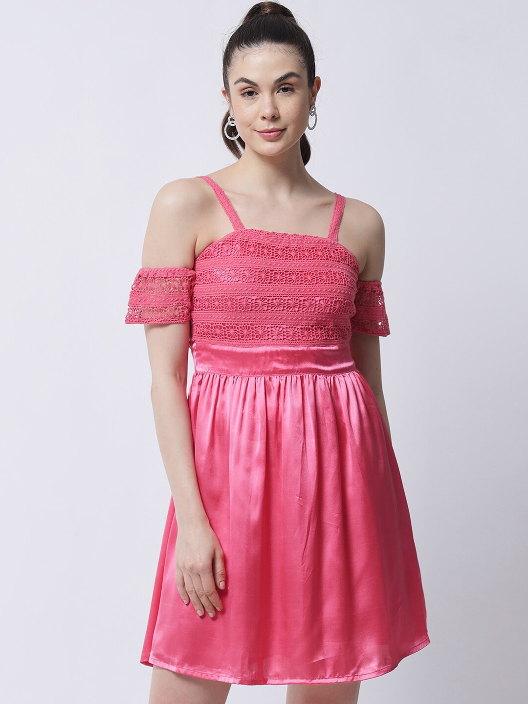 

MARC LOUIS Women Pink Satin Dress