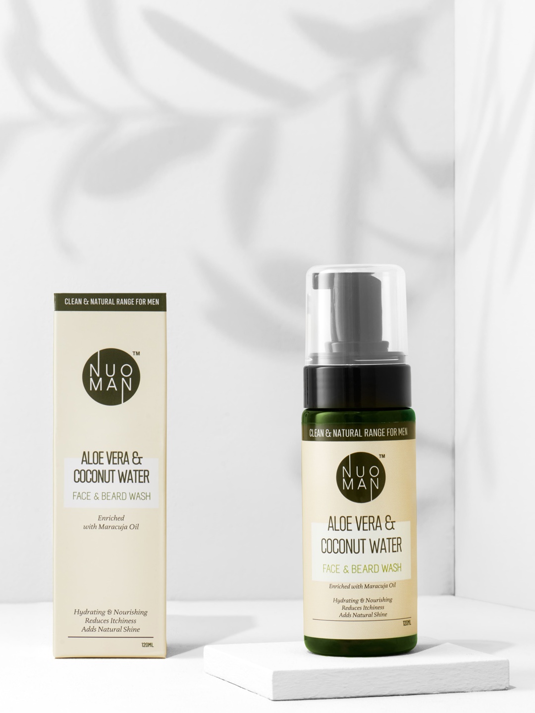 

Nuo Man Aloe Vera & Coconut Water Face Wash with Maracuja Oil 120 ml, Off white