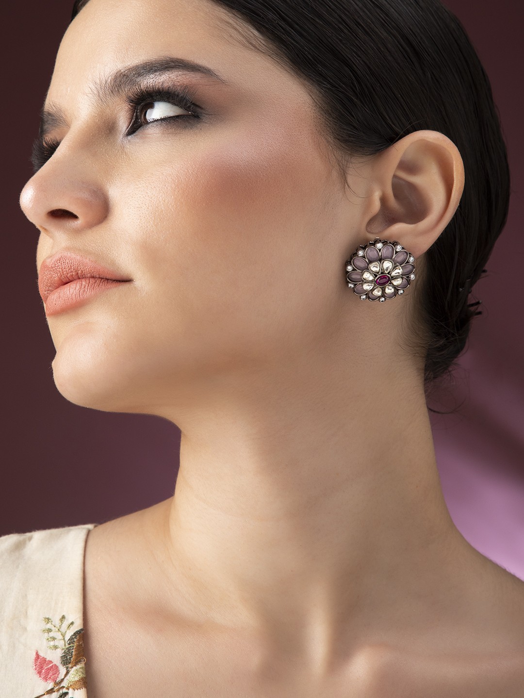 

Rubans Silver-Plated Circular Studs Earrings