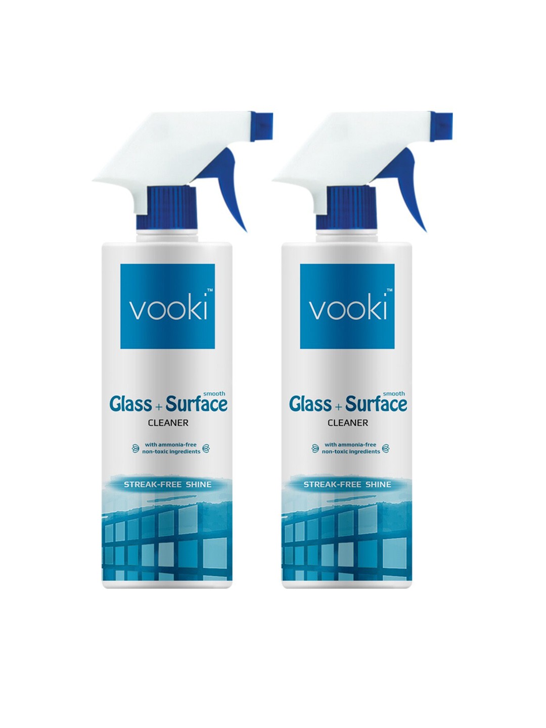 Vooki Set Of 2 Glass Cleaner 500ml each, White