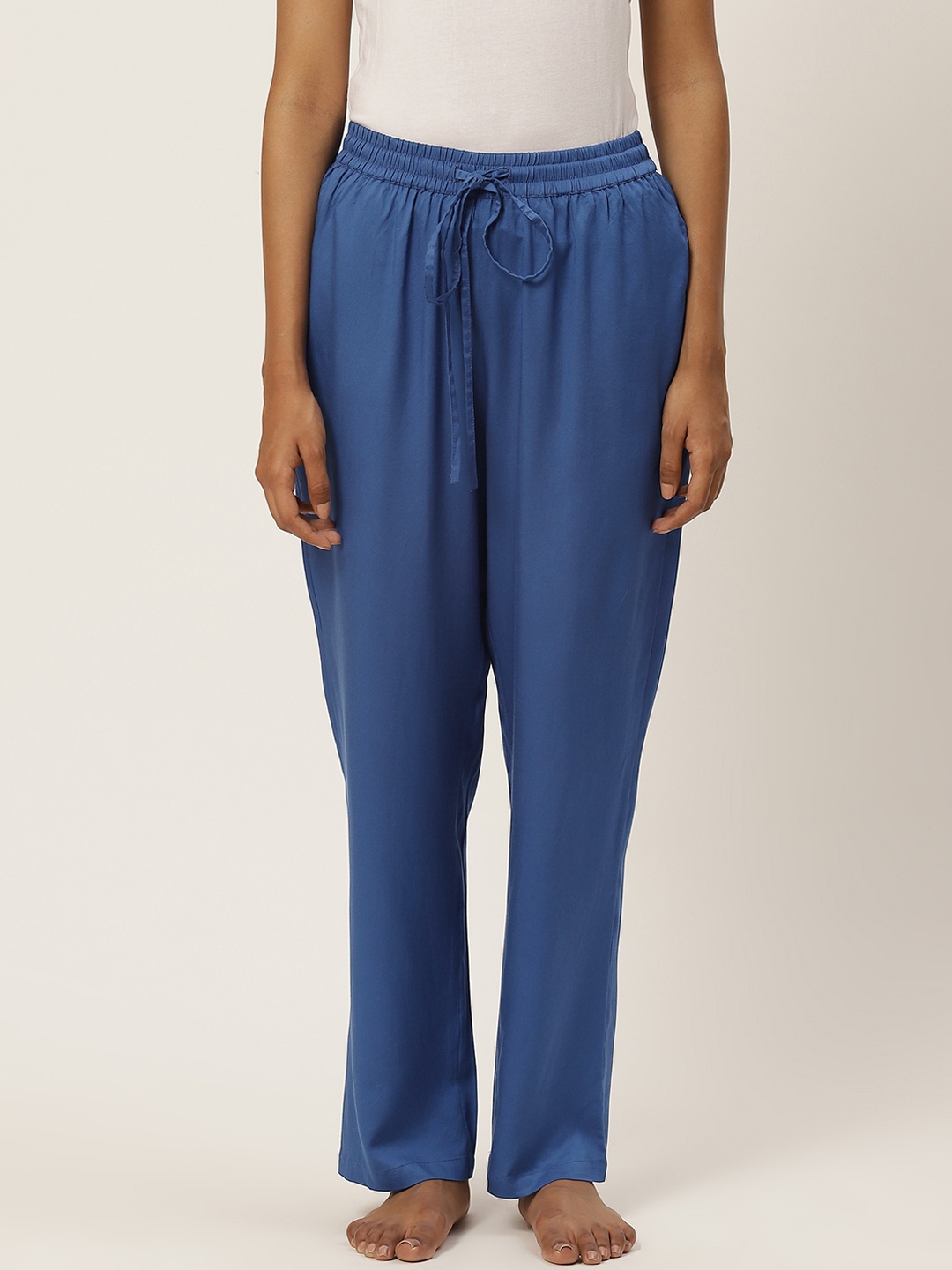 

Not Just Pyjamas Women Blue Solid Lounge Pants