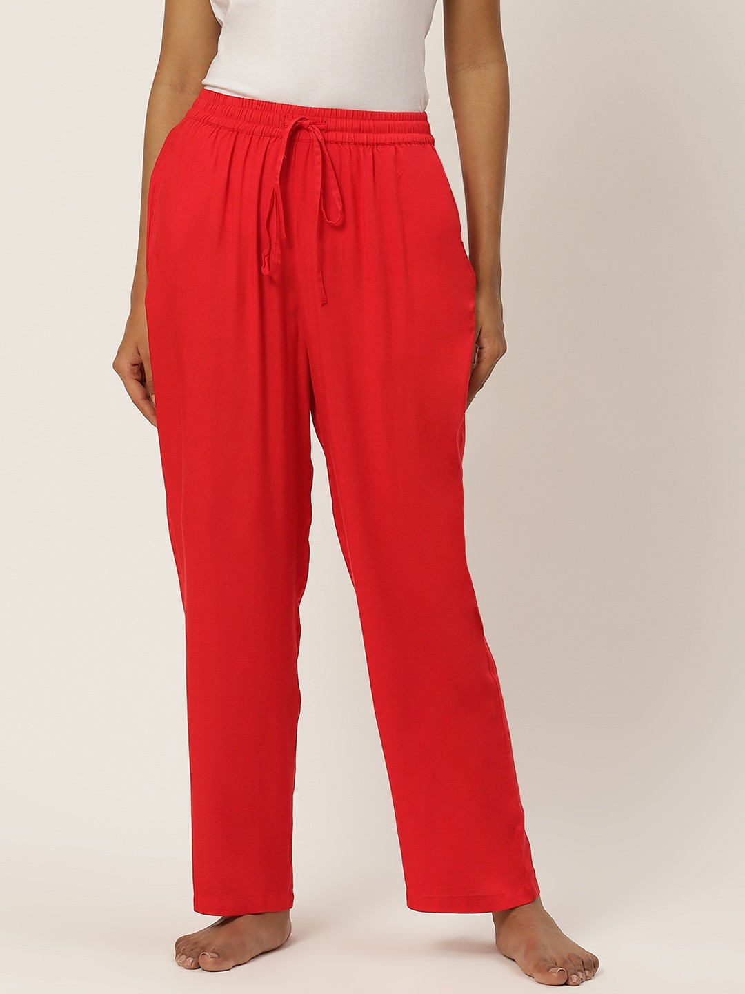 

Not Just Pyjamas Women Red Solid Lounge Pants
