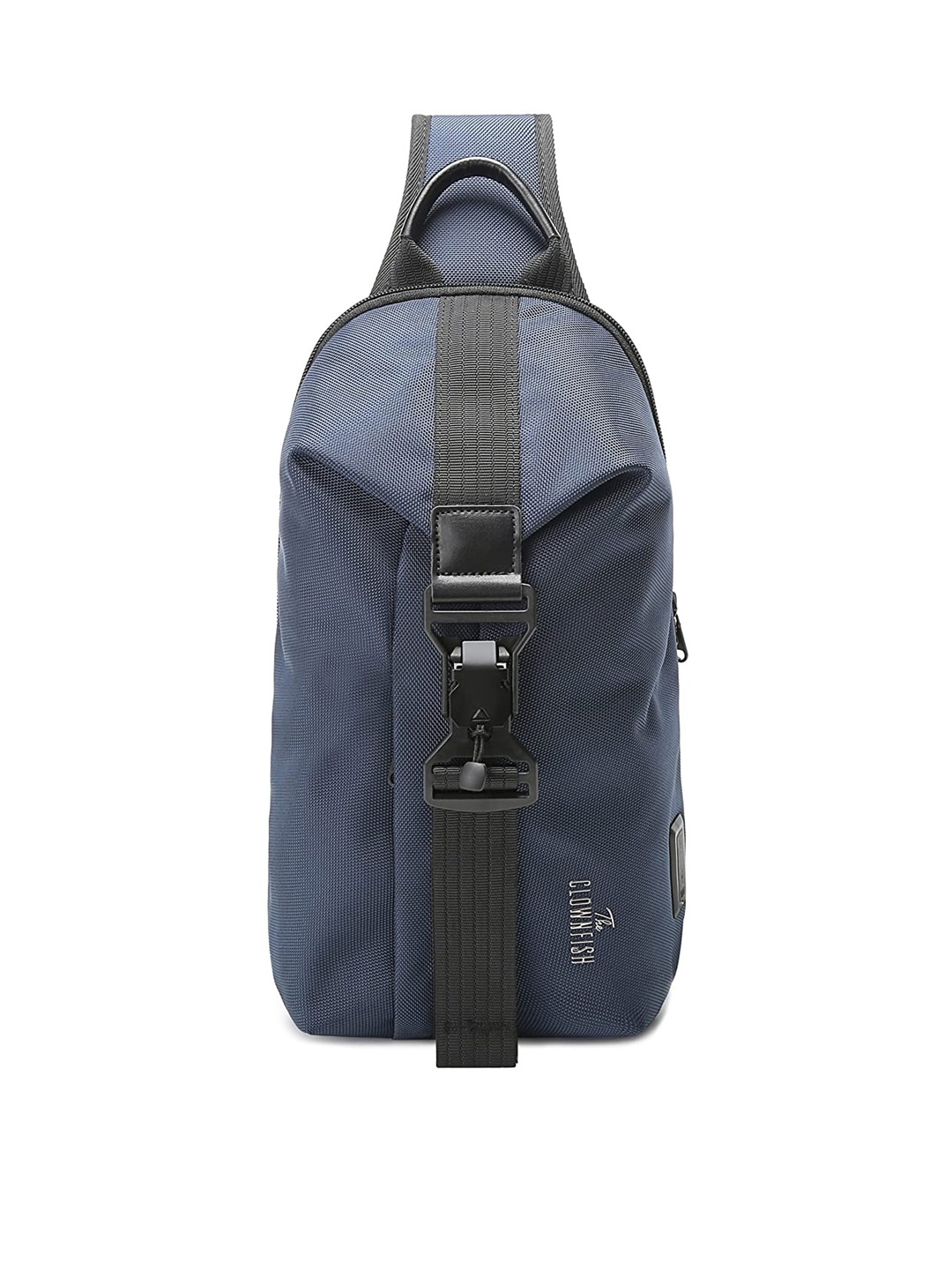 

THE CLOWNFISH Blue Oversized Shopper Satchel with Applique