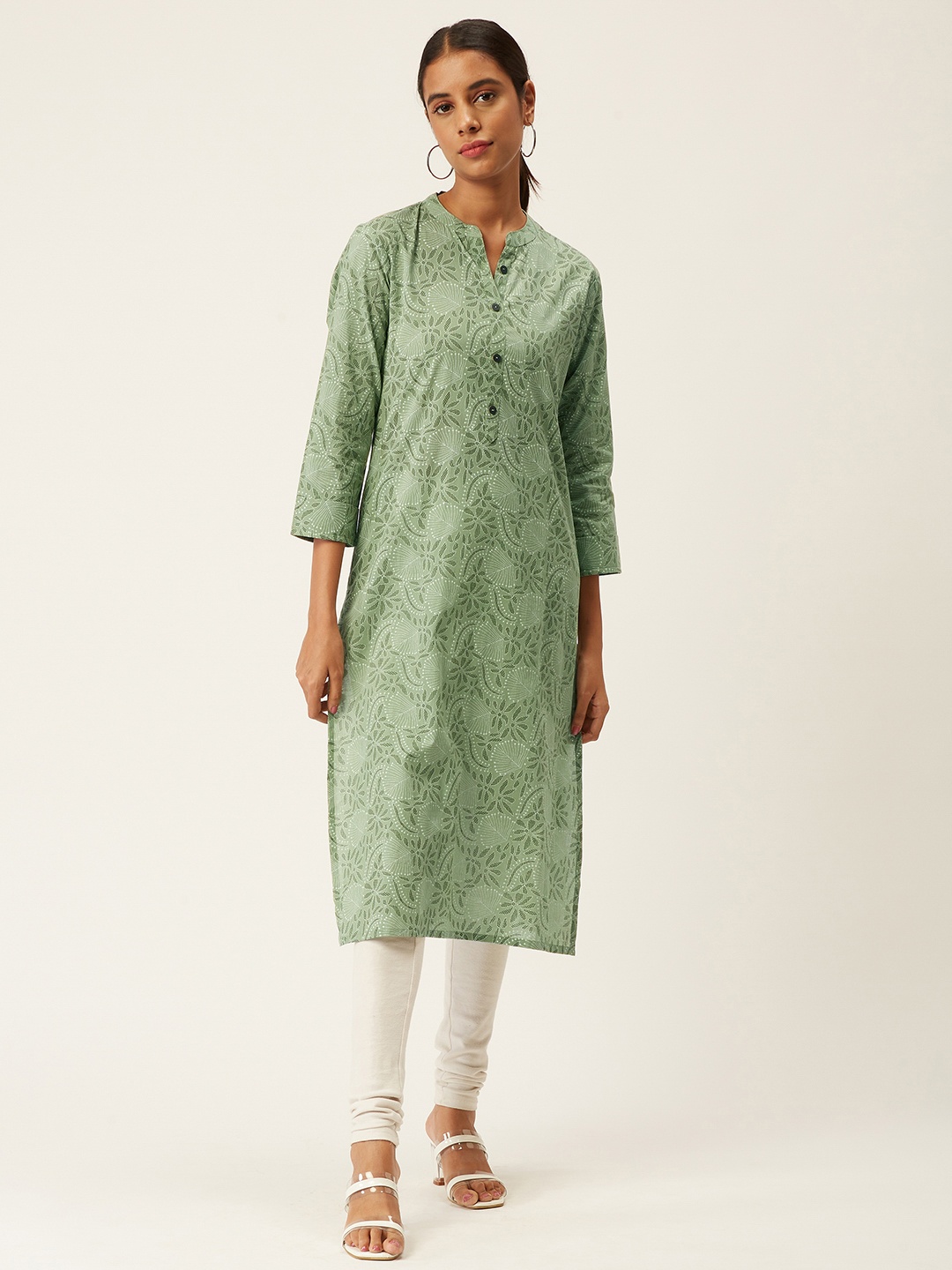 

ZOLA Women Green Ethnic Motifs Printed Cotton Kurta