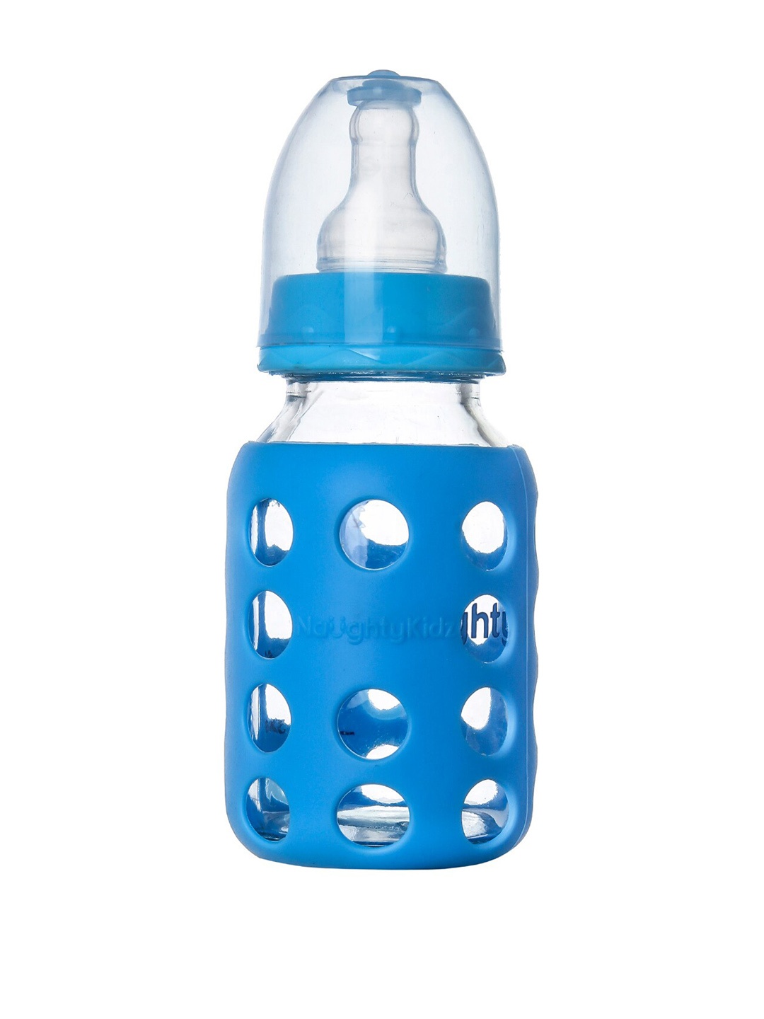 

NAUGHTY KIDZ Blue BPA Free Glass Feeding Bottle - 120 ml