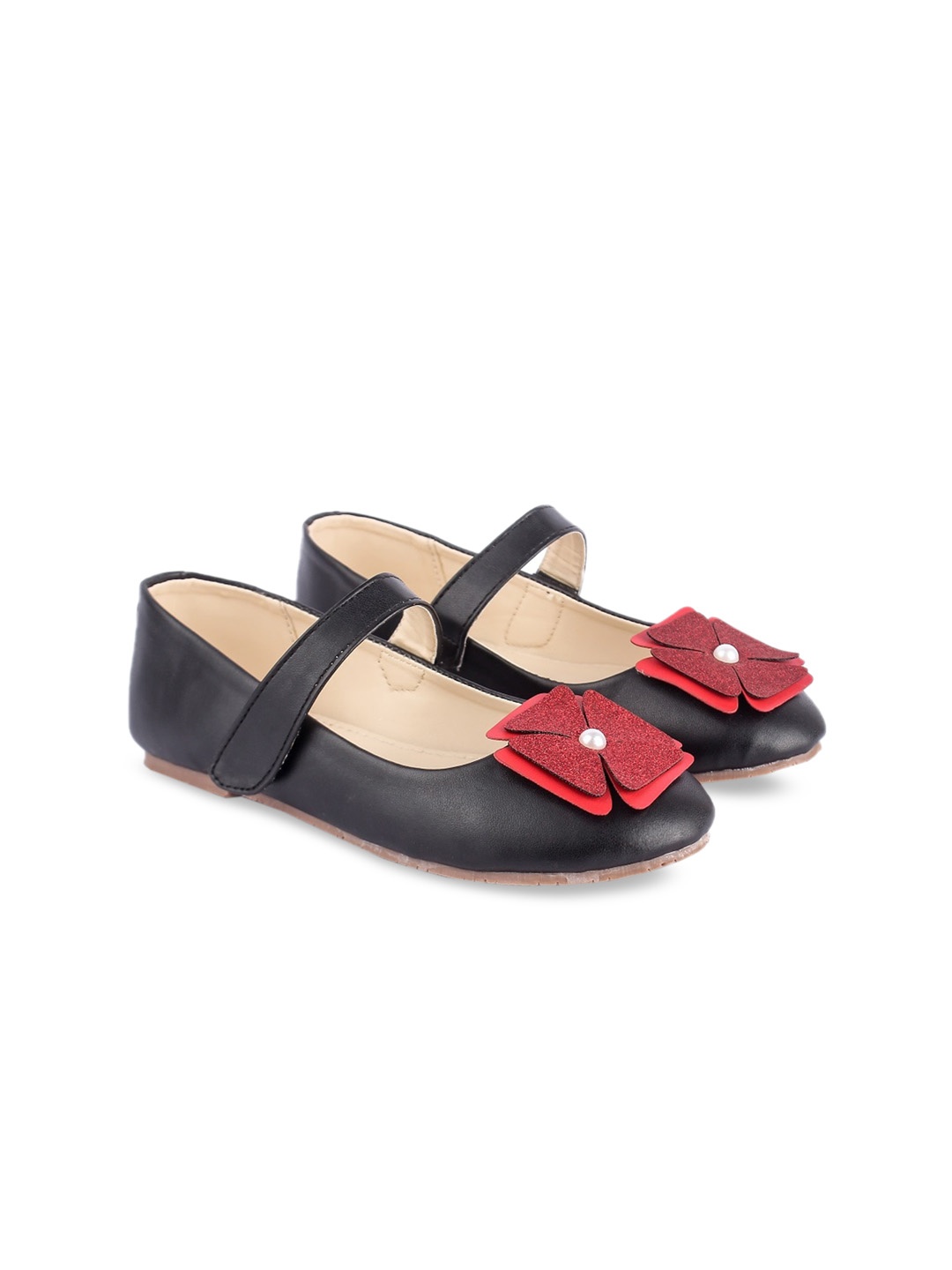 

BOYZ N GALZ Girls Black Embellished Ballerinas Flats