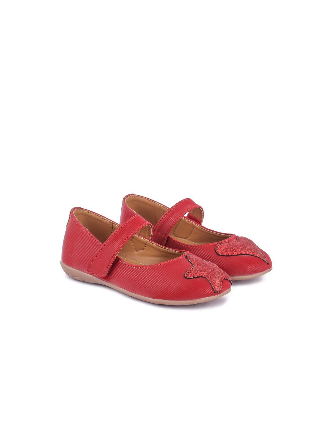 

BOYZ N GALZ Girls Red Textured PU Ballerinas