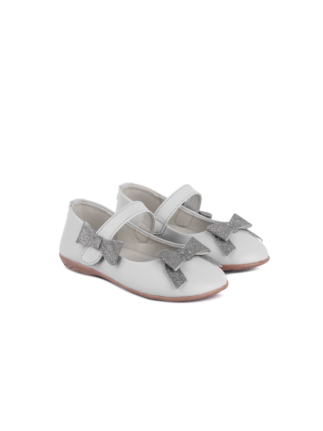 

BOYZ N GALZ Girls White Printed Ballerinas with Bows Flats