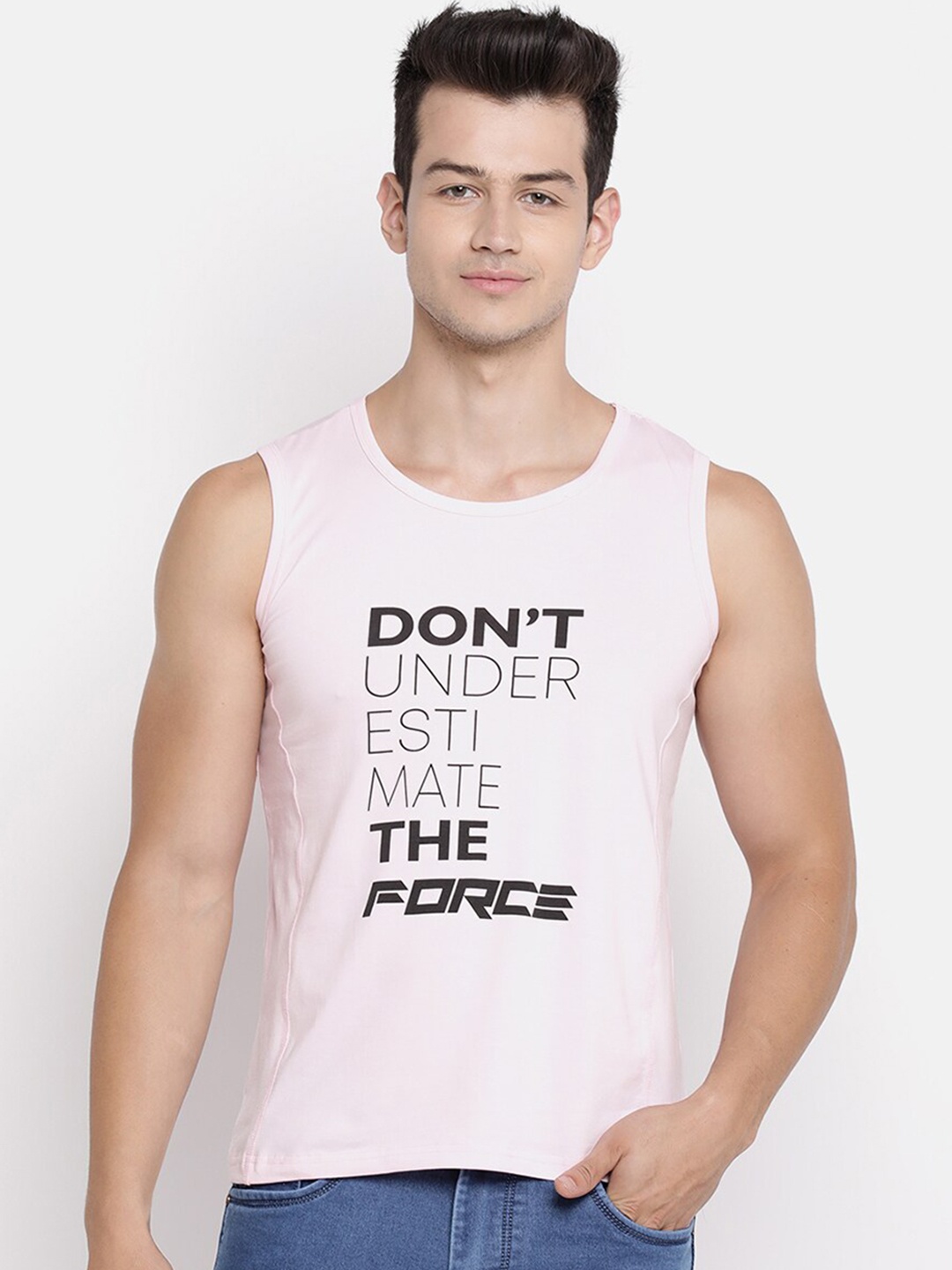 

V2 Value & Variety Men Pink & Black Printed Cotton Innerwear Vests