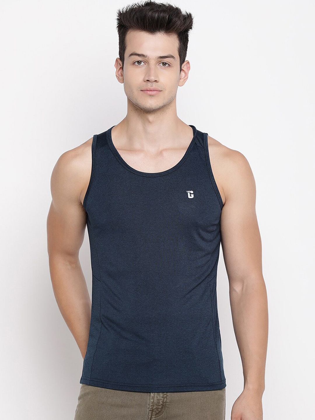 

V2 Value & Variety Men Blue Solid Innerwear Vests