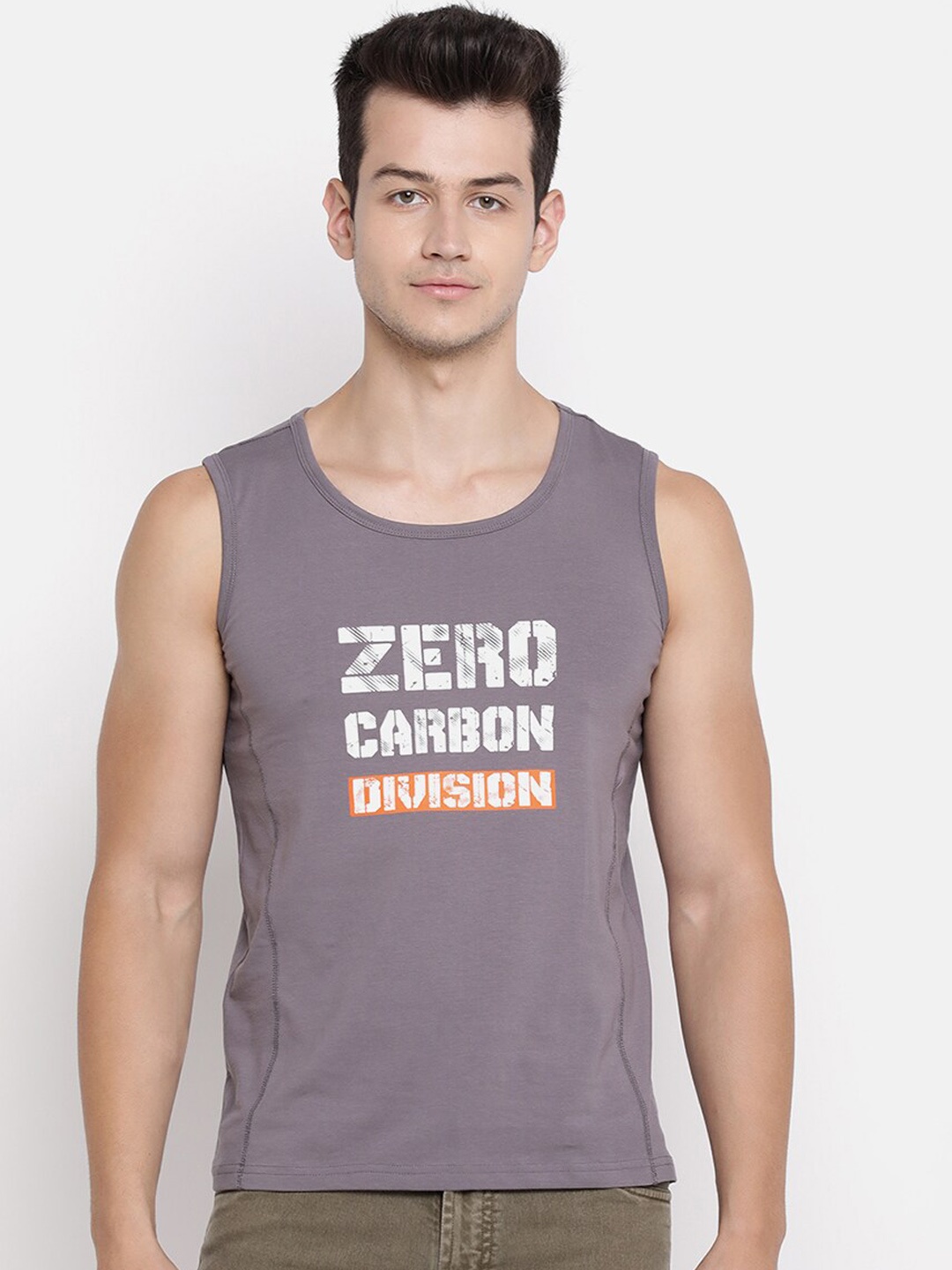 

V2 Value & Variety Men Grey Solid Cotton Innerwear Vest