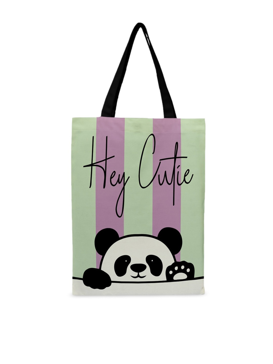 

Crazy Corner Purple & Green Printed Shopper Tote Bag