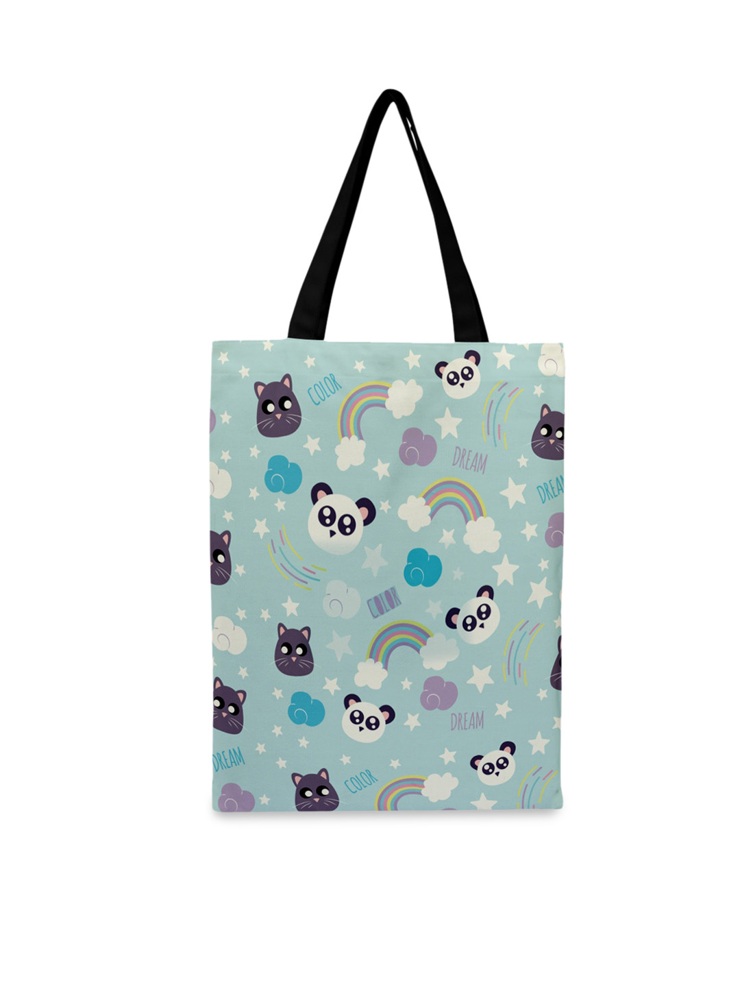 

Crazy Corner Blue & Black Printed Shopper Tote Bag
