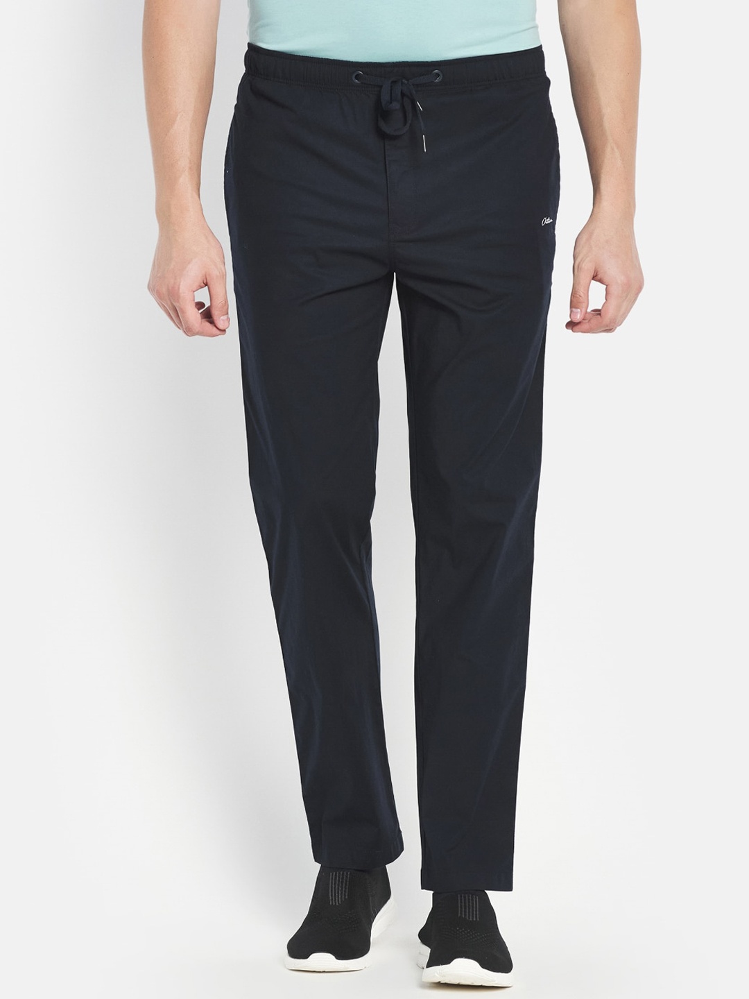 

Octave Men Navy Blue Solid Cotton Track Pants