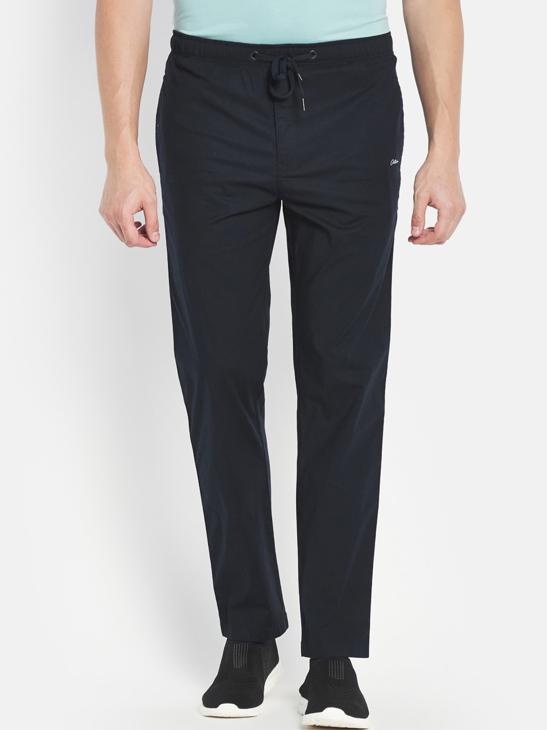 

Octave Men Navy Blue Solid Cotton Track Pants