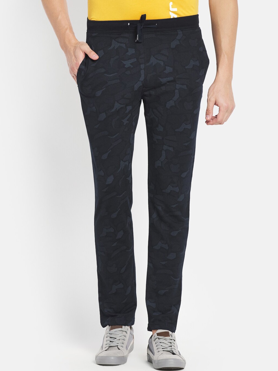 

Octave Men Navy Blue Printed Track Pants