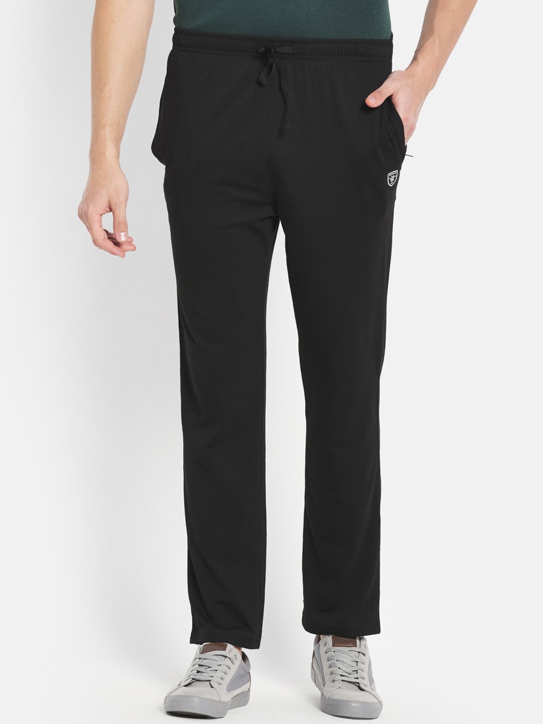 

Octave Plus Size Men Black Solid Cotton Track Pants