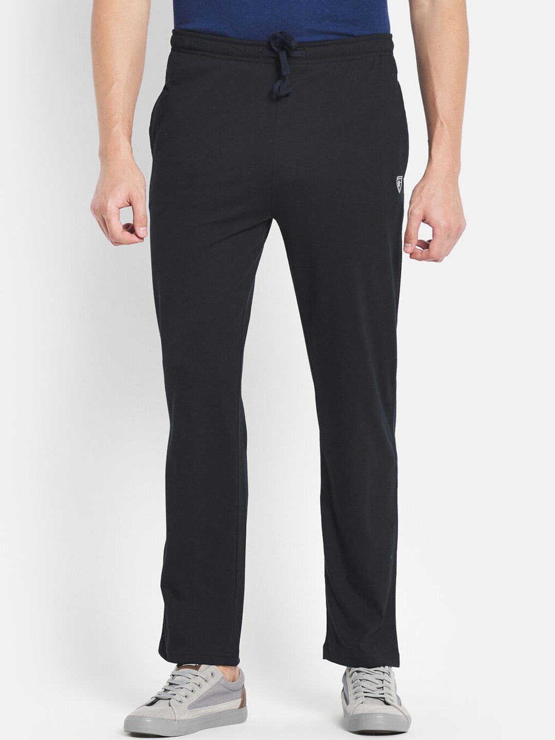 

Octave Men Navy Blue Solid Cotton Track Pant