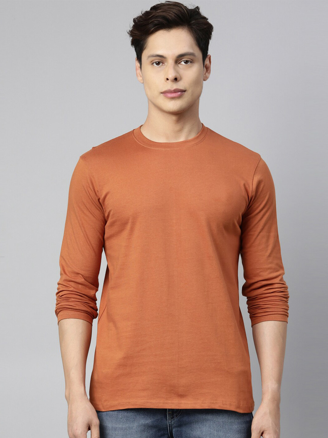 

recast Men Brown Pure Cotton T-shirt